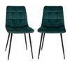 Stuhl-Set Middelfart Dunkelgrün B: 44 cm - Dunkelgrün/Schwarz, MODERN, Textil/Metall (44/86/55cm) - MID.YOU