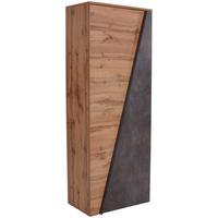 Schuhschrank Venedig Eiche Dekor 2-Türig B: 70 cm - Eichefarben/Dunkelgrau, MODERN, Holzwerkstoff (70/196/35cm)