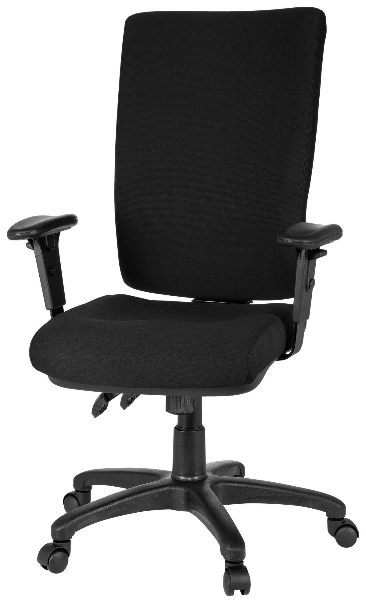 Bürostuhl Zenit High Schwarz Bis 120 Kg - Schwarz, Basics, Kunststoff/Textil (56/130/45cm) - MID.YOU