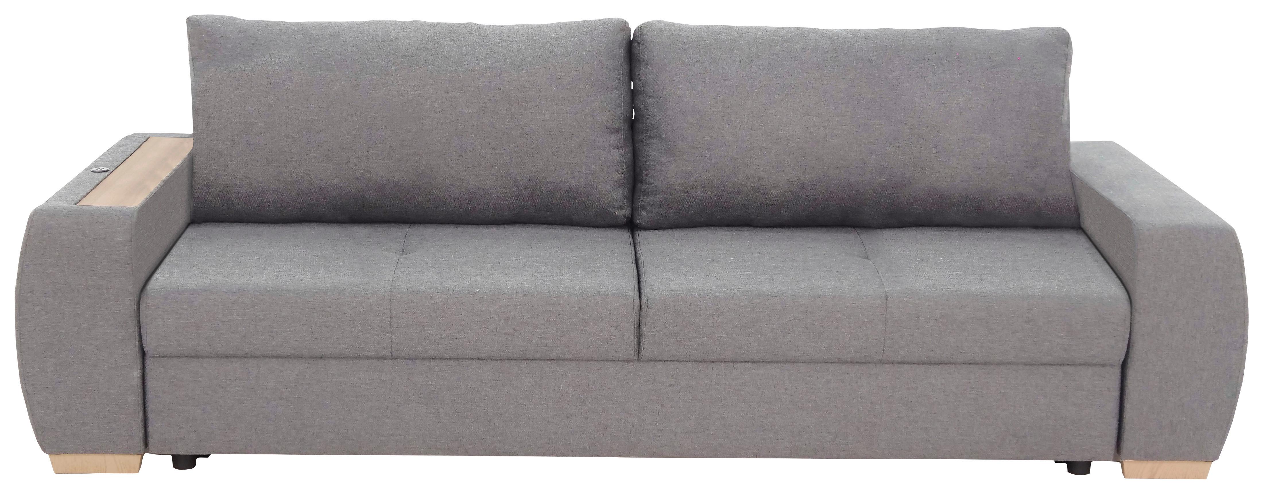 3-Sitzer-Sofa Mit Schlaffunktion Bongo Hellgrau - Hellgrau, Basics, Textil (238/85/88cm) - P & B