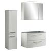 Badmöbel-Set 3-Tlg. Stockholm B: 110 cm Grau - Weiß/Grau, KONVENTIONELL, Glas/Holzwerkstoff (110cm) - Held