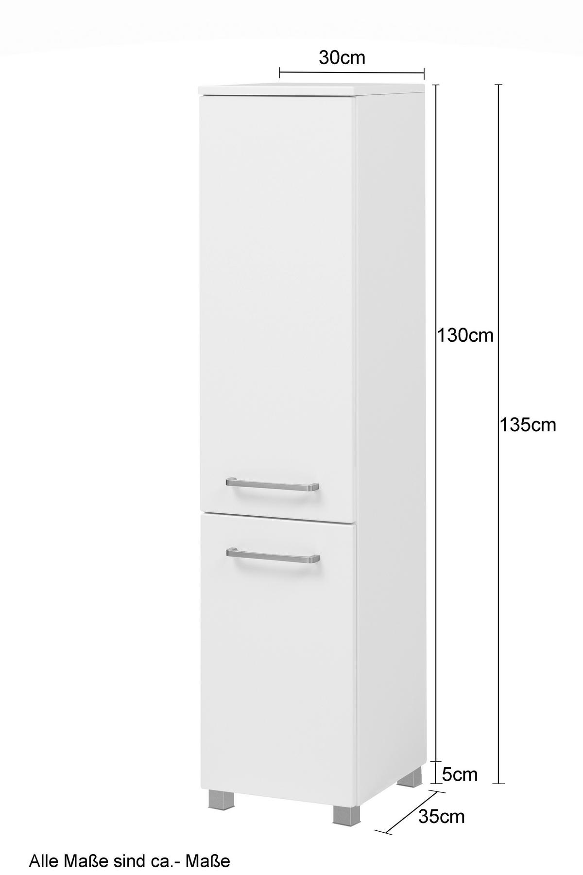 Bademöbel-Set Stockholm B: 110 cm Weiß/Grau - Weiß/Grau, KONVENTIONELL, Glas/Holzwerkstoff (110cm) - Held