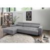 Ecksofa Intera Dunkelgrau S: 188x276 cm - Dunkelgrau/Schwarz, KONVENTIONELL, Textil (188/276cm) - Livetastic