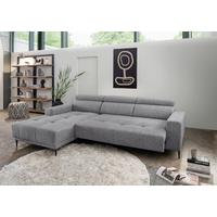 Ecksofa Intera Dunkelgrau S: 188x276 Cm - Dunkelgrau/Schwarz, KONVENTIONELL, Textil (188/276cm) - Livetastic