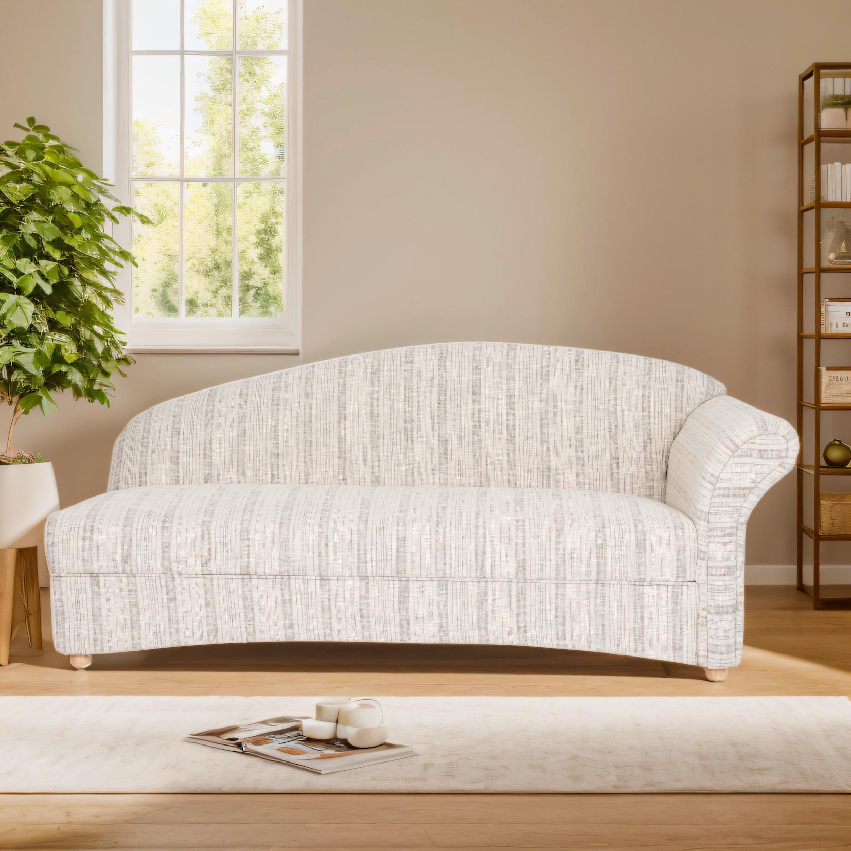 3-Sitzer Loretta, Armlehne rechts, grau, ca.193x83x85 - Greige, Basics, Holz/Textil (193/83/85cm)