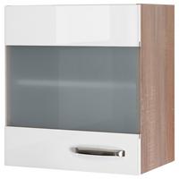 Küchenoberschrank Valero Hgh 50 - Weiß Hochglanz/Sonoma Eiche, MODERN, Holzwerkstoff (50/54,8/32cm) - FlexWell