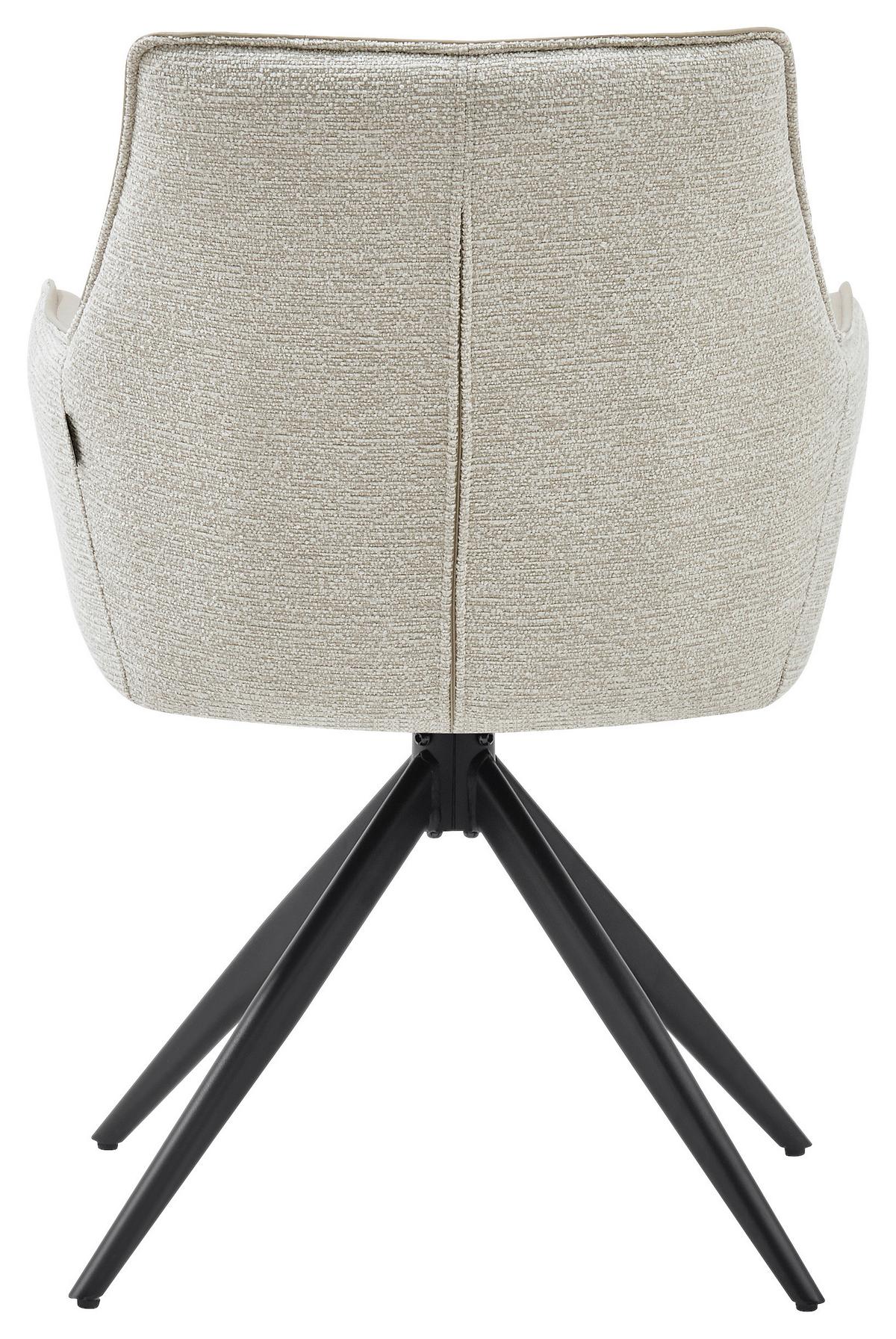 Armlehnstuhl Ion Schwarz/Taupe B: 58 cm - Taupe/Schwarz, MODERN, Holz/Textil (58/87/61,5cm) - Livetastic