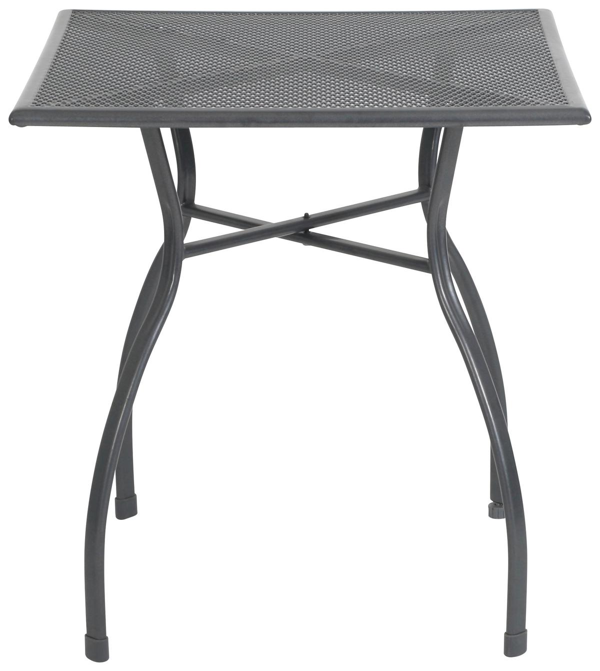 Gartentisch Toulouse Stahl Ø 70 Cm - Grau, Basics, Metall (70/70/74cm) - Gardenson