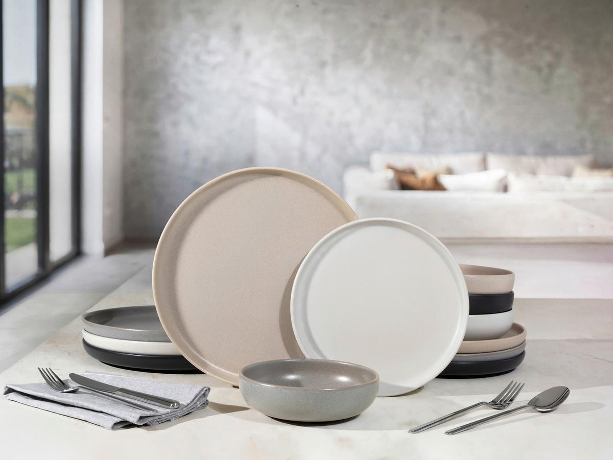 Tafelservice Uno Metropol Multicolor, 12 -Teilig., Steinzeug - Multicolor, Basics, Keramik - Creatable