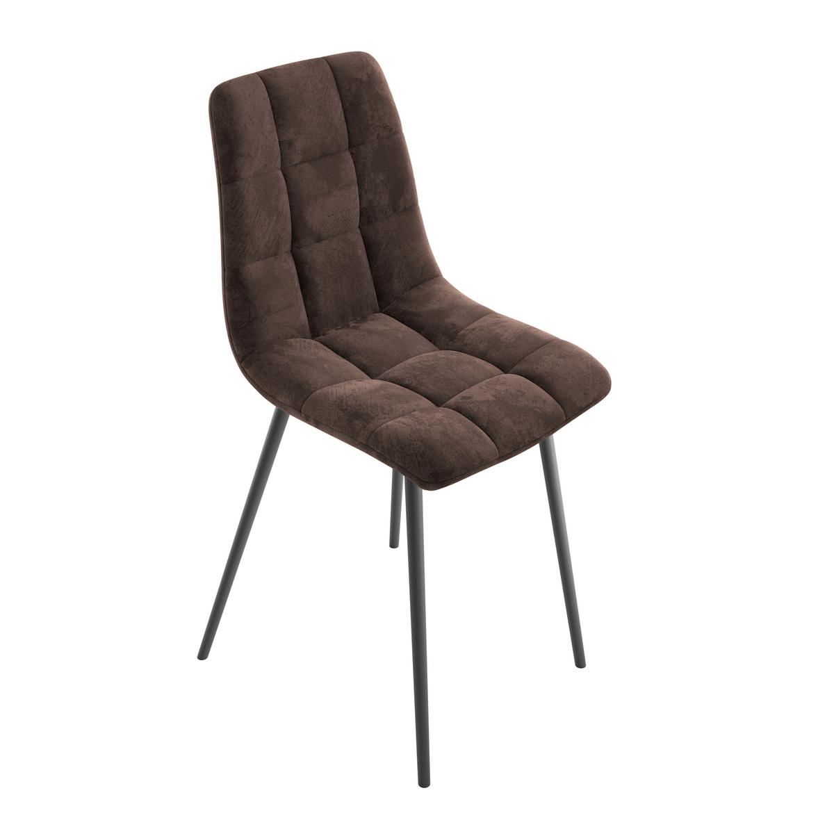 Vierfußstuhl Lech Braun Echtholz Beine - Schwarz/Braun, KONVENTIONELL, Holz/Textil (45/88/55cm)