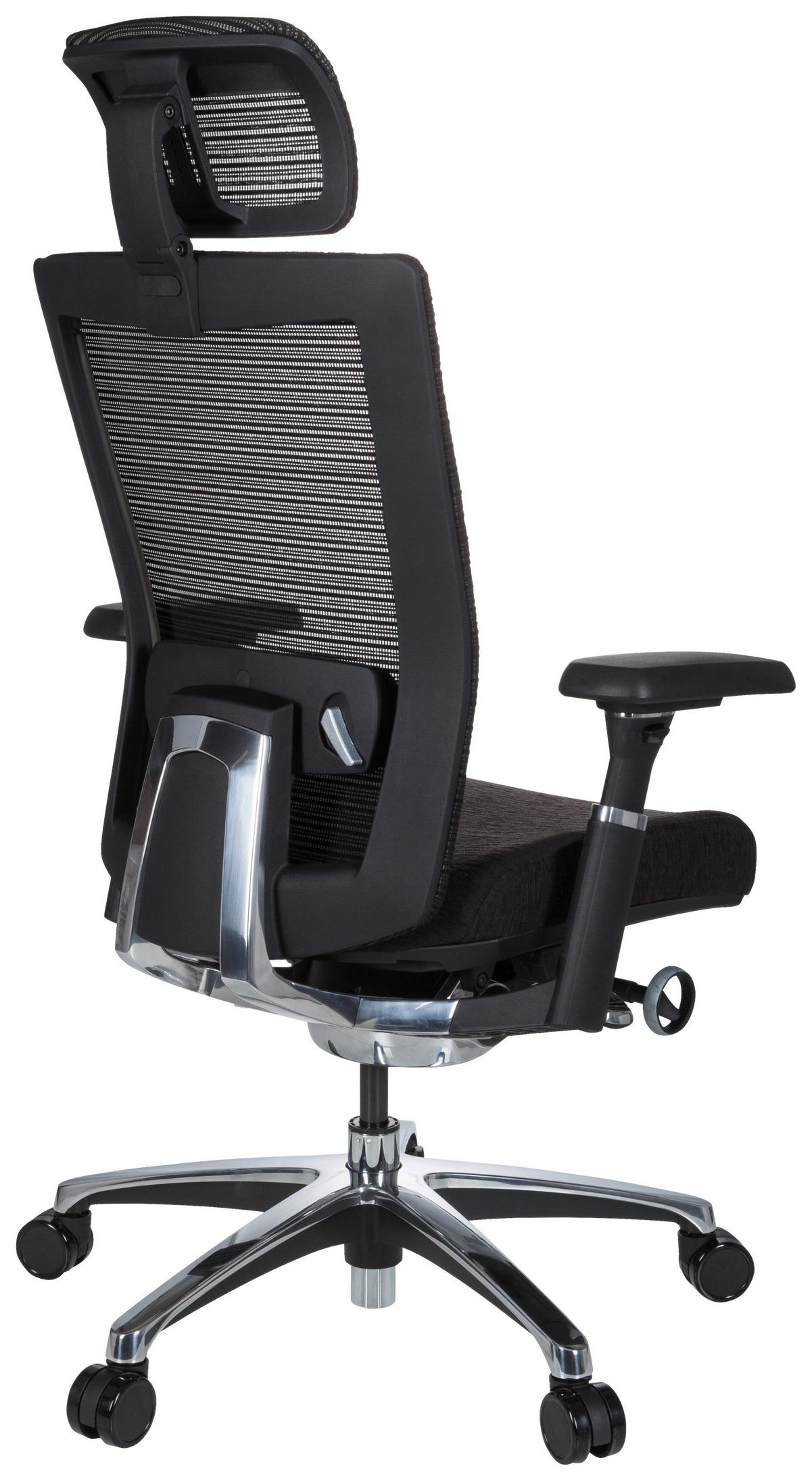 Drehstuhl Nova Pro I Schwarz - Silberfarben/Schwarz, MODERN, Kunststoff/Textil (65/133/60cm) - MID.YOU