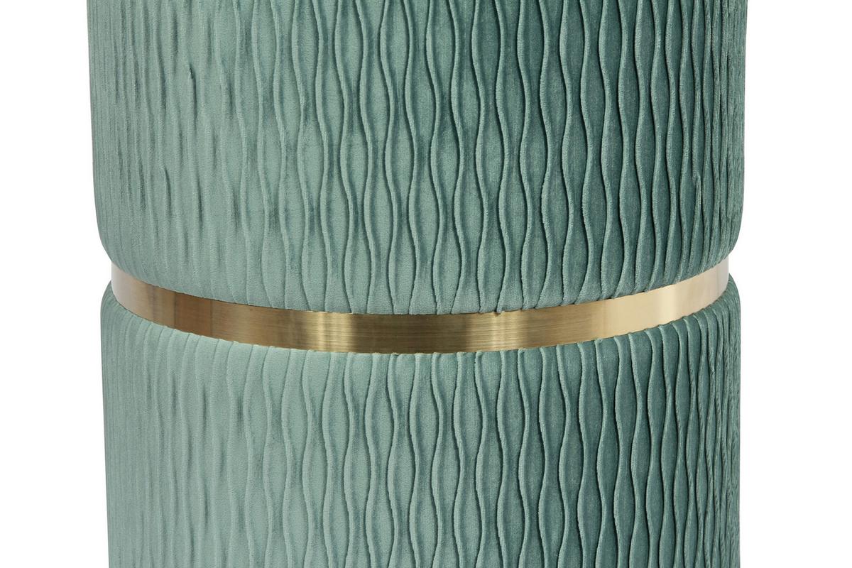 Hockerset Milas 100 2-Teilig Mintgrün D: 36/31,5 cm - Goldfarben/Mintgrün, KONVENTIONELL, Textil/Metall (31,5x38/36x44cm) - Kayoom