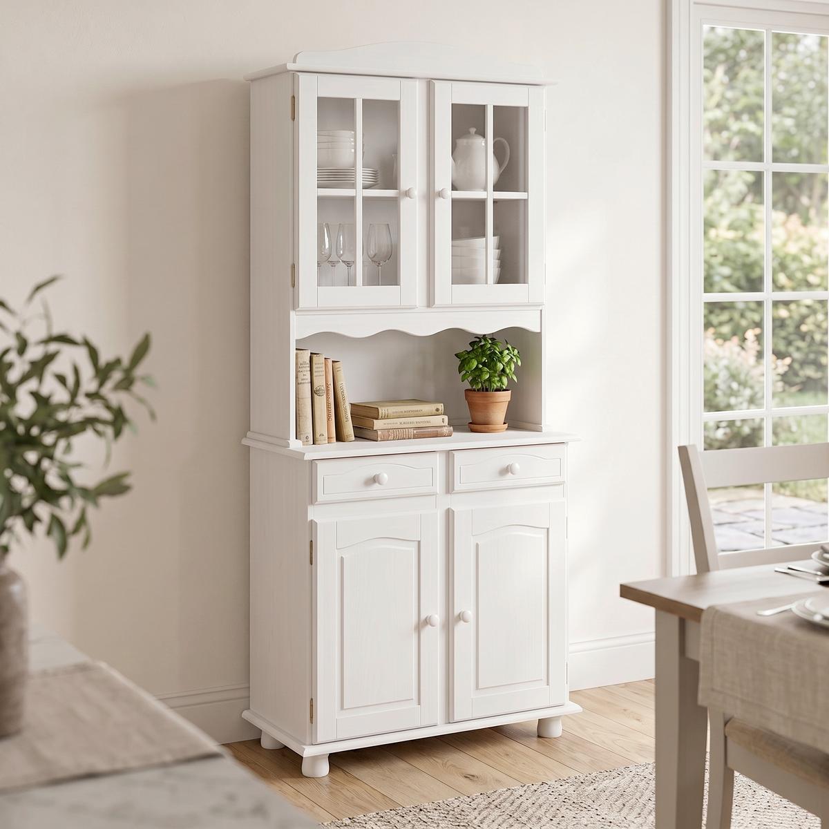 KREDENC VALENCIA šírka 88 cm - bílá, Lifestyle, dřevo/sklo (88/198/43cm) - P & B