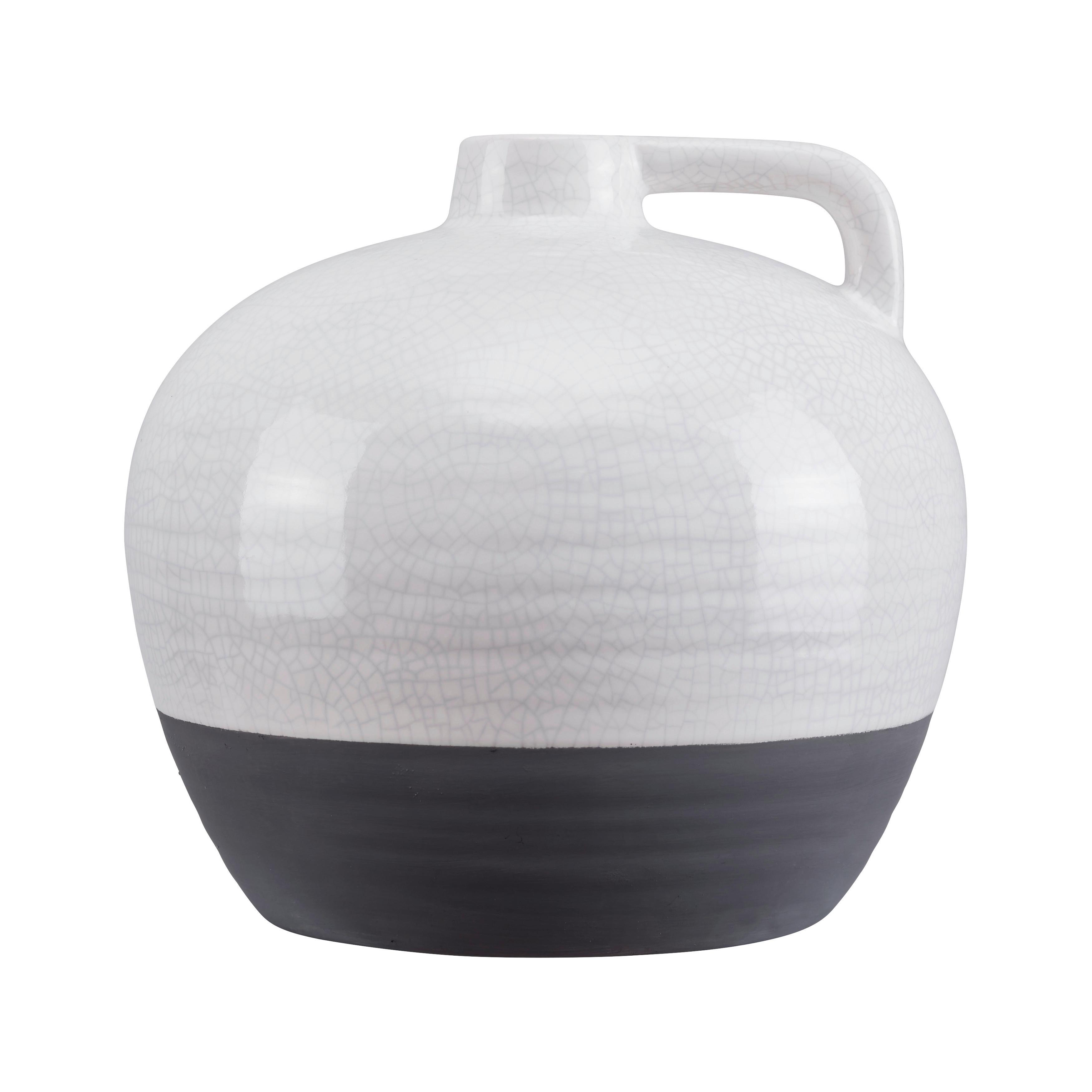 Kameninová Váza Rezzo P: 22,5 Cm - šedá/bílá, Moderní, keramika (22,5/21cm) - Bessagi Home