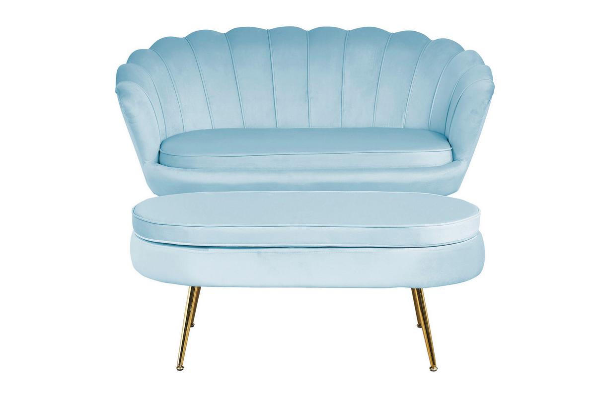 2-sitzer-sofa Hellgrau B: 136 Cm - Goldfarben/Hellgrau, MODERN, Textil (136/78/77cm) - Livetastic