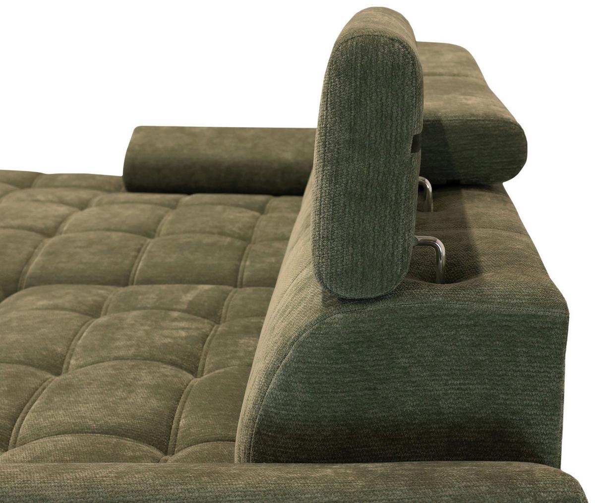 Rohová sedačka VEGAS, levá, lesní zelená žinylka - černá/lesní zelená, Design, dřevo/textil (173/294cm)