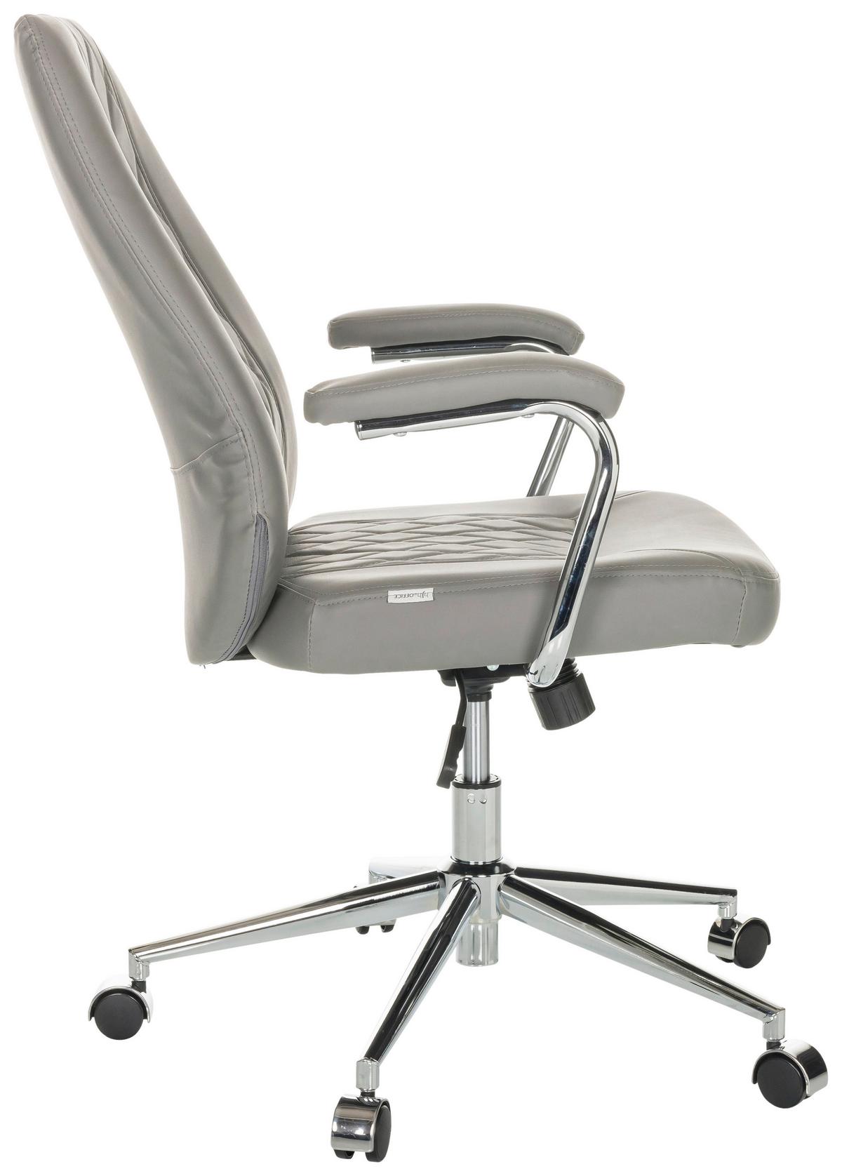 Drehstuhl Theo I - Schwarz/Grau, Basics, Leder/Kunststoff (68/96-103/68cm) - MID.YOU