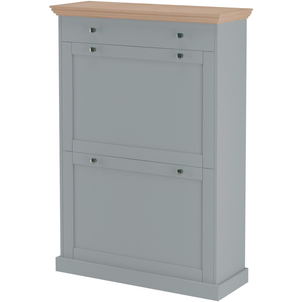 Schuhkipper Binz Grau/eiche Dekor B: 80 Cm - Eichefarben/Grau, Design, Holzwerkstoff (80/105/30cm) - MID.YOU