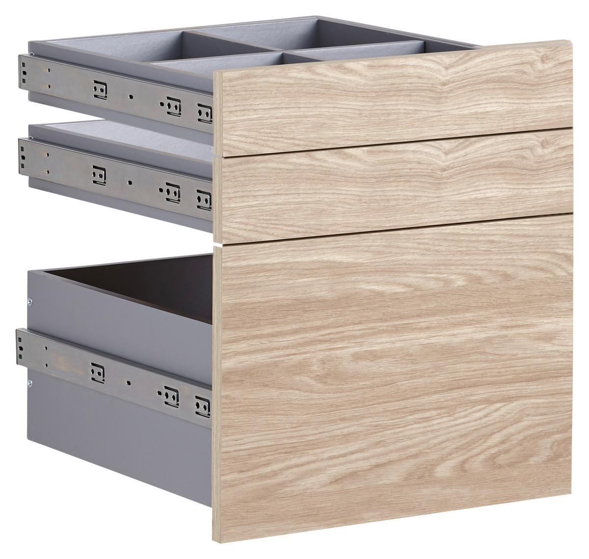 Schubladeneinsatz Unit Eiche B: 45,3 cm 3 Fächer - MODERN, Holzwerkstoff (45,3/50,3/47cm) - Ondega