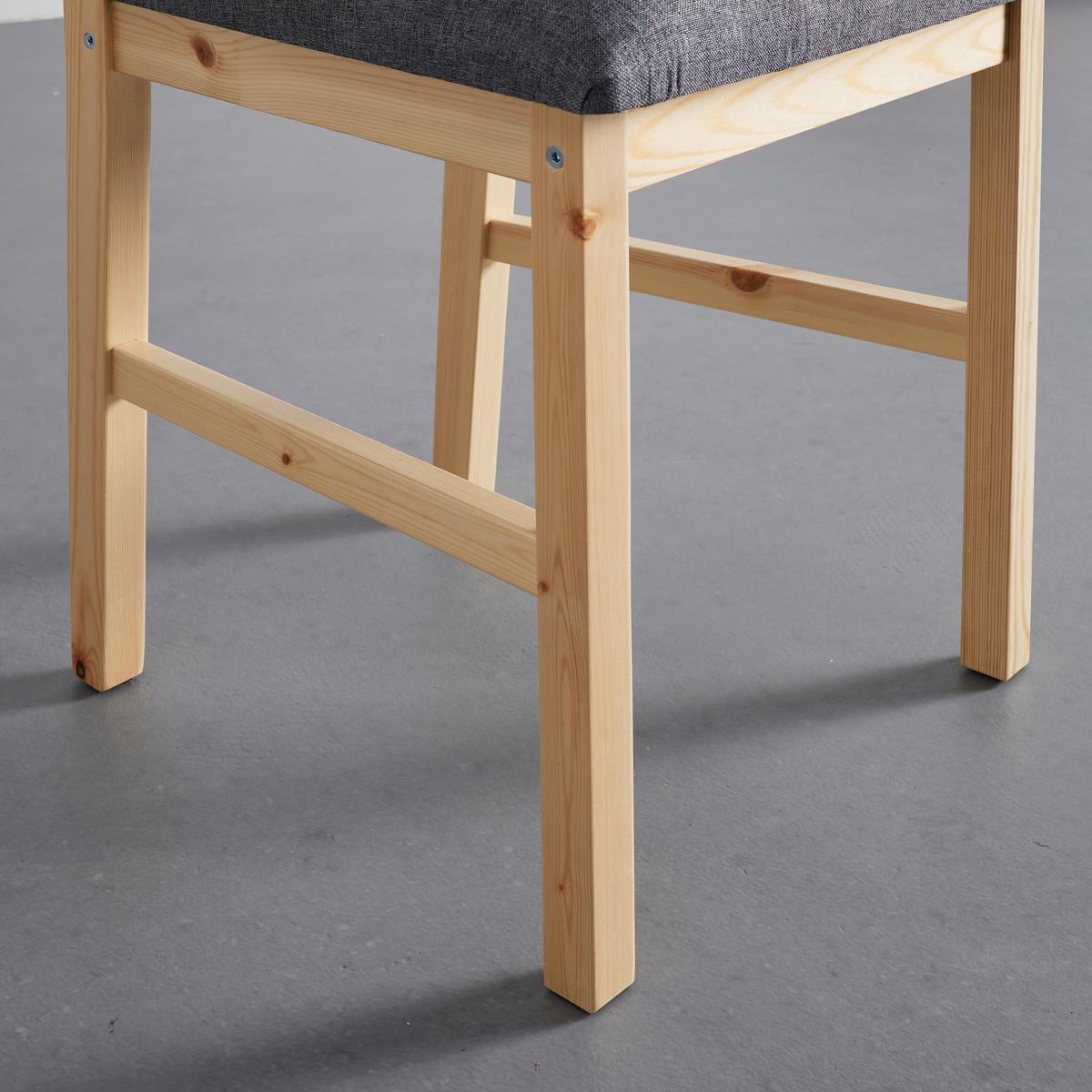 Sada židlí 2ks NICOLAS šedá - barvy borovice/šedá, Moderní, dřevo/textil (41/85/45cm) - PBJ
