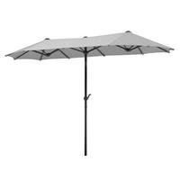 Doppelsonnenschirm Salerno BxHxT: 300x220x150cm Silbergrau - Anthrazit/Hellgrau, Basics, Textil/Metall (300/220/150cm) - Schneider