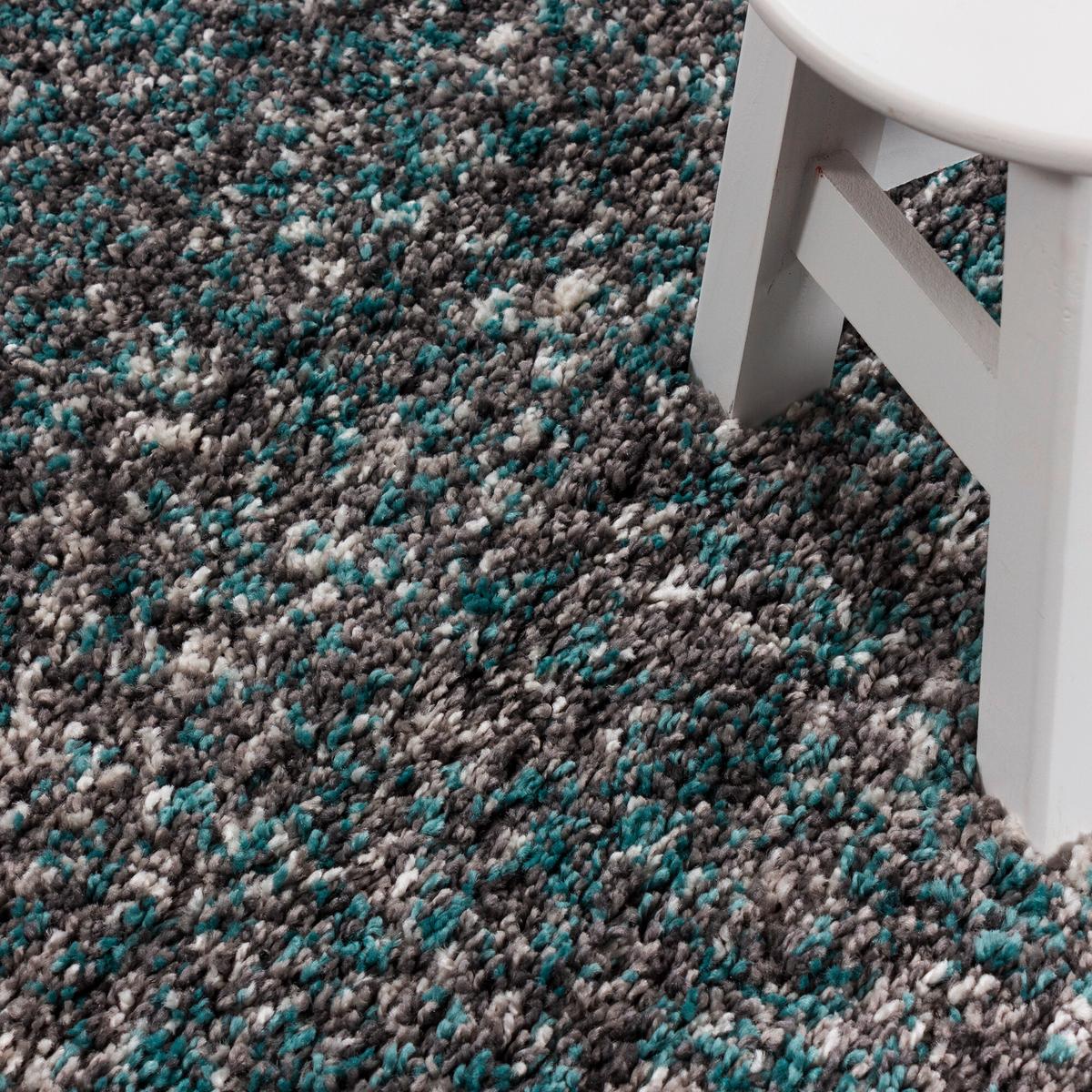 Hochflorteppich Enjoy - Blau, KONVENTIONELL, Textil (80/80cm) - Novel