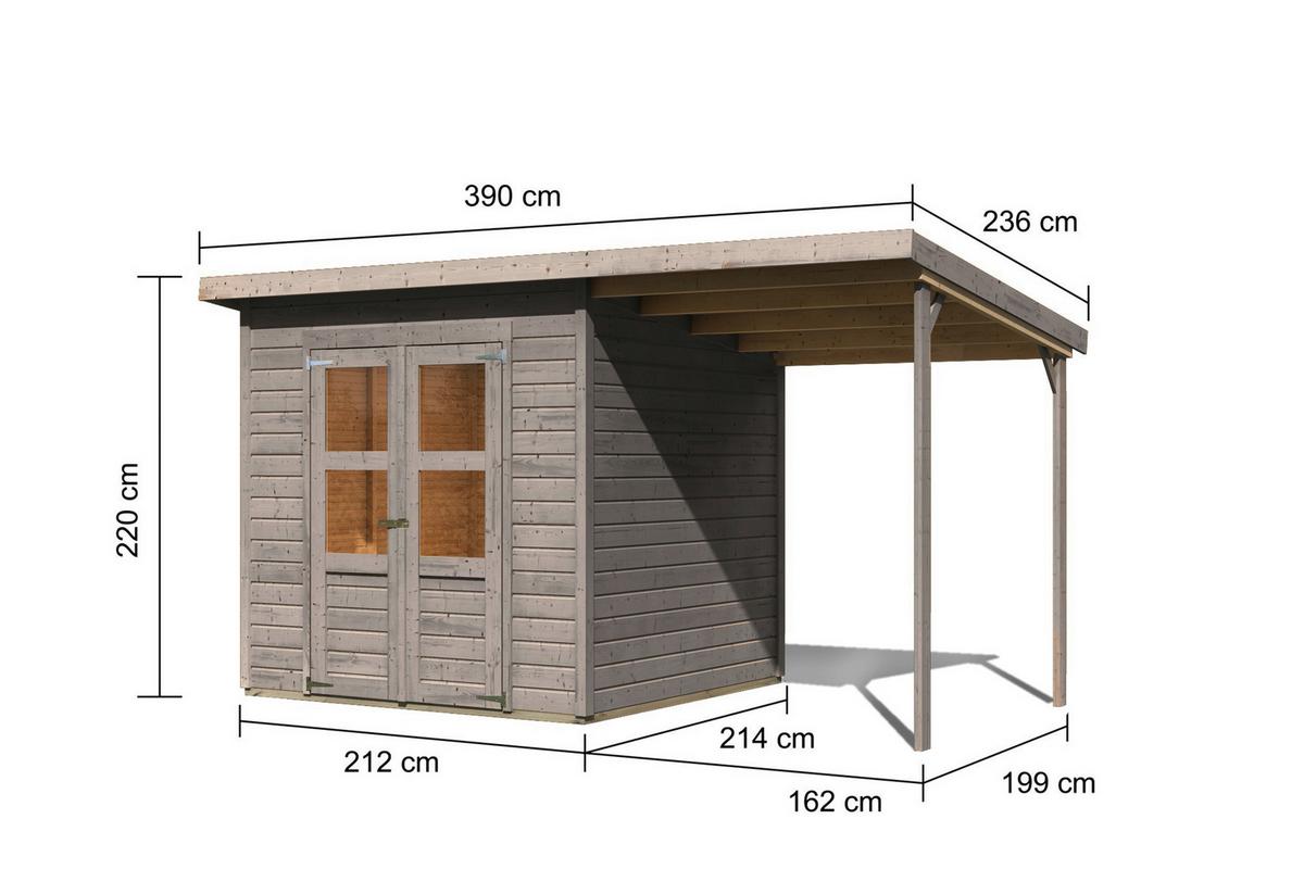 Gartenhaus Kappeln 4 39576 Kappeln 4 - Hellgrau, Basics, Holz (212/214/220cm)