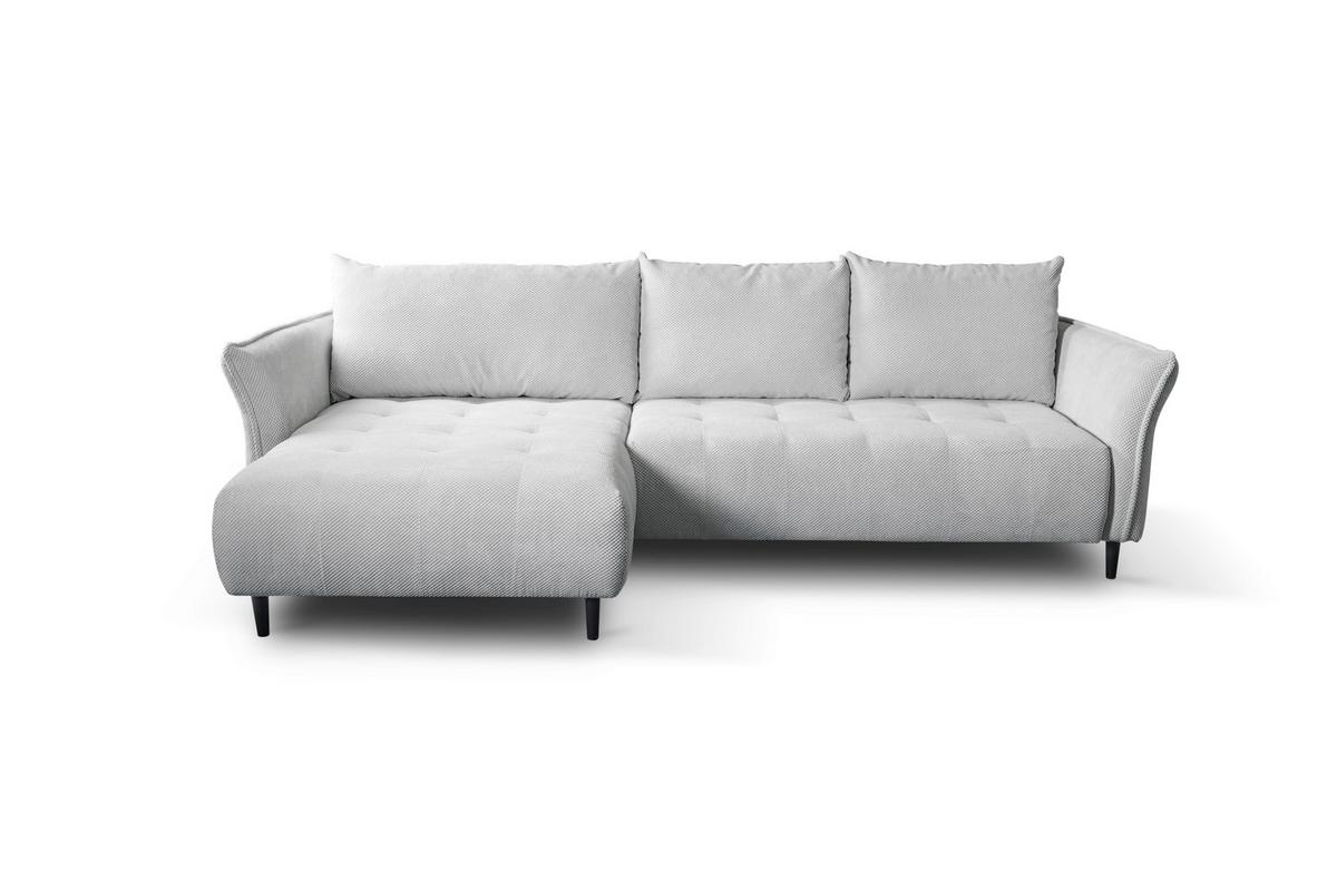 Ecksofa Monte Carlo Hellgrau S: 290x160 cm - Schwarz/Grau, Trend, Holz/Holzwerkstoff (290/160cm)
