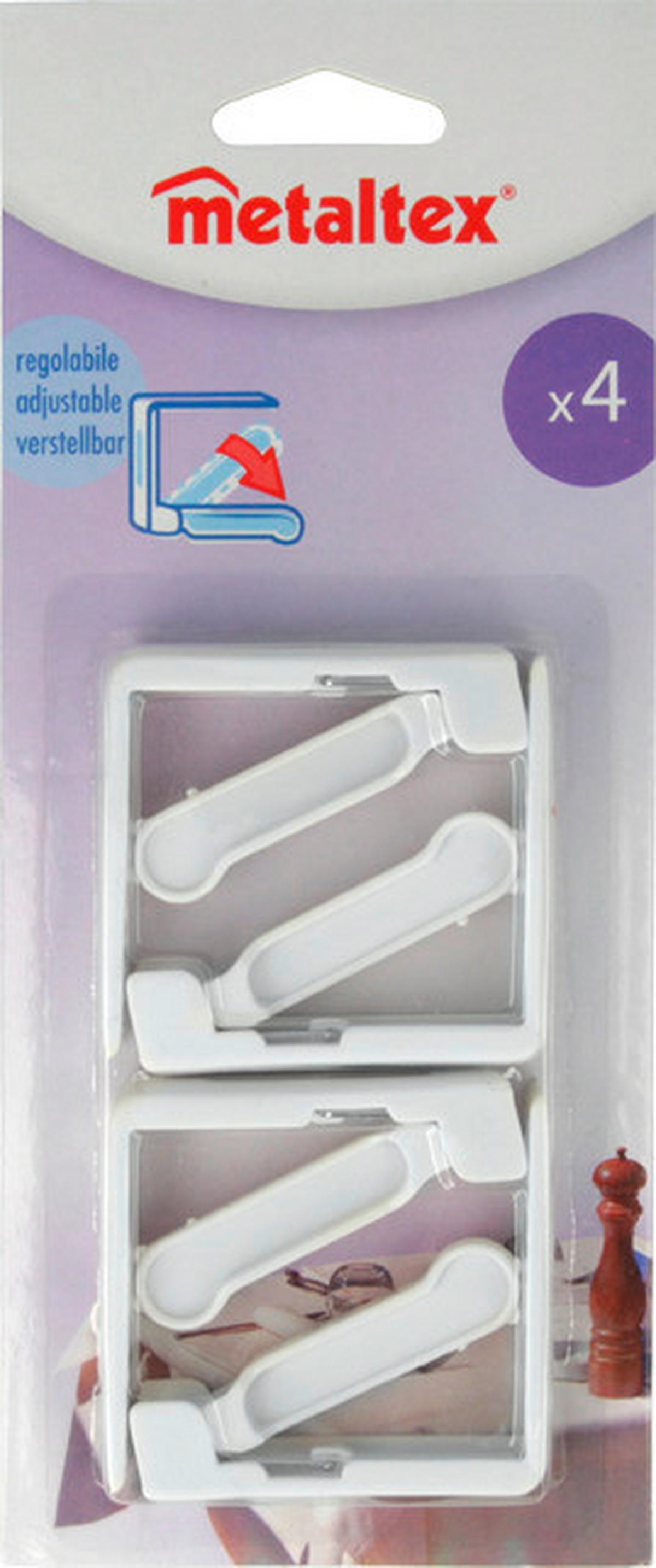 Tischtuchklammernset Madelon B/H/T: ca. 9,5/22,7/1,9 cm - Weiß, Basics, Kunststoff (9,5/22,7/1,9cm) - Metaltex