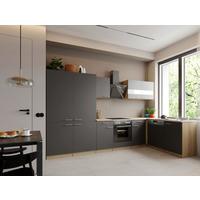 ECKKÜCHE Merle, Grau S: 340x172 cm - Eichefarben/Grau, Trend, Holzwerkstoff (340/172cm) - Respekta