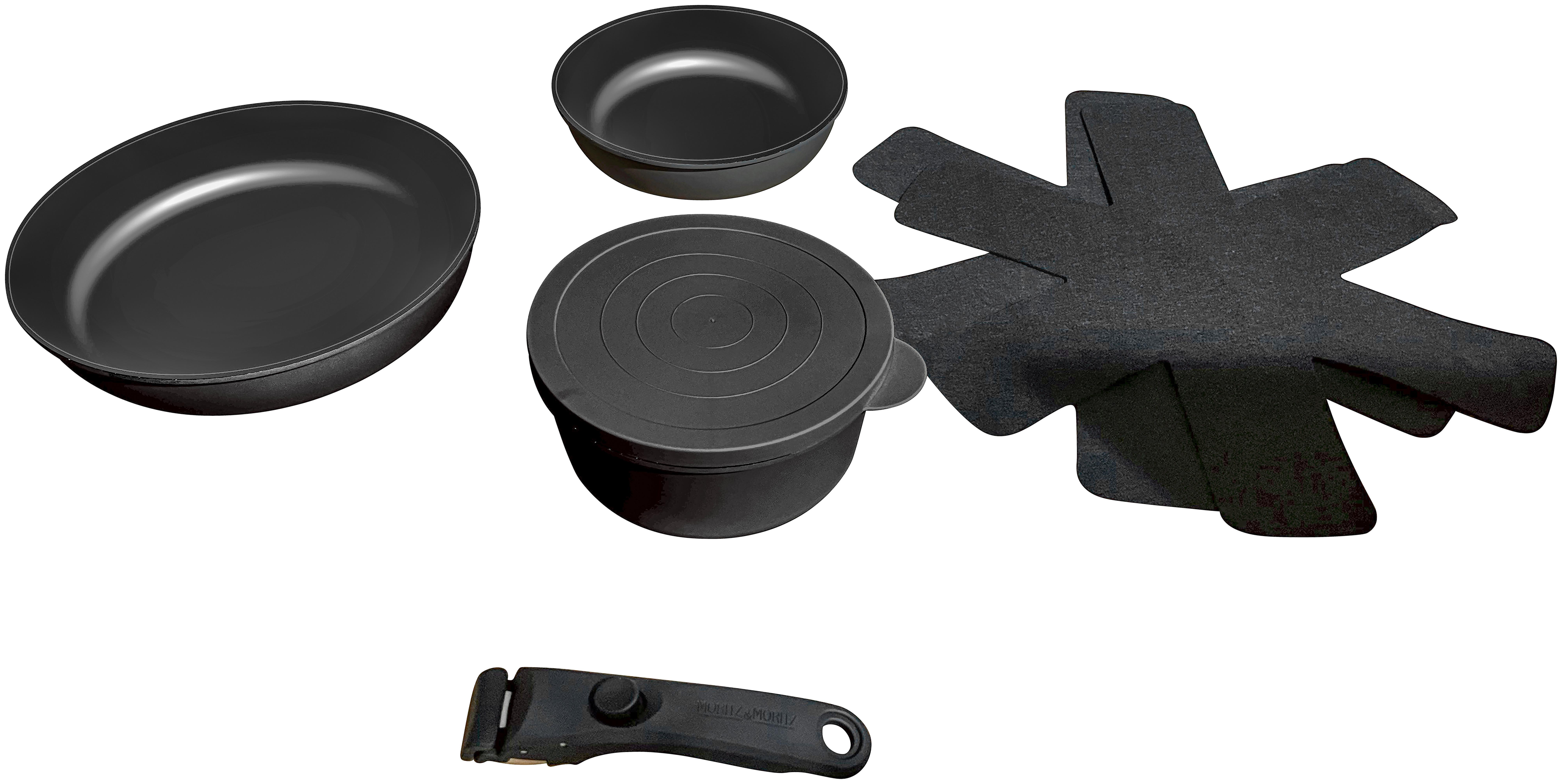 Sada hrncov SPACE - čierna, Konventionell, kov/plast (18,20,26cm) - Mömax