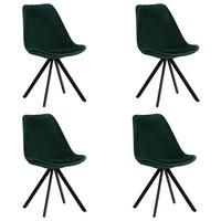 Stuhl-set Finley - Dunkelgrün/Schwarz, KONVENTIONELL, Textil/Metall (50/83/51cm) - MID.YOU