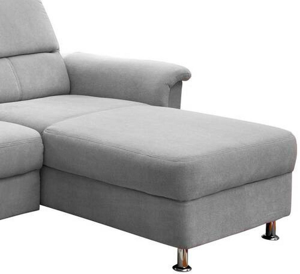 Ecksofa mit Relaxfunktion + USB Anschluss Parole, Mikrof. - Chromfarben/Silberfarben, MODERN, Textil (231/165cm) - Livetastic