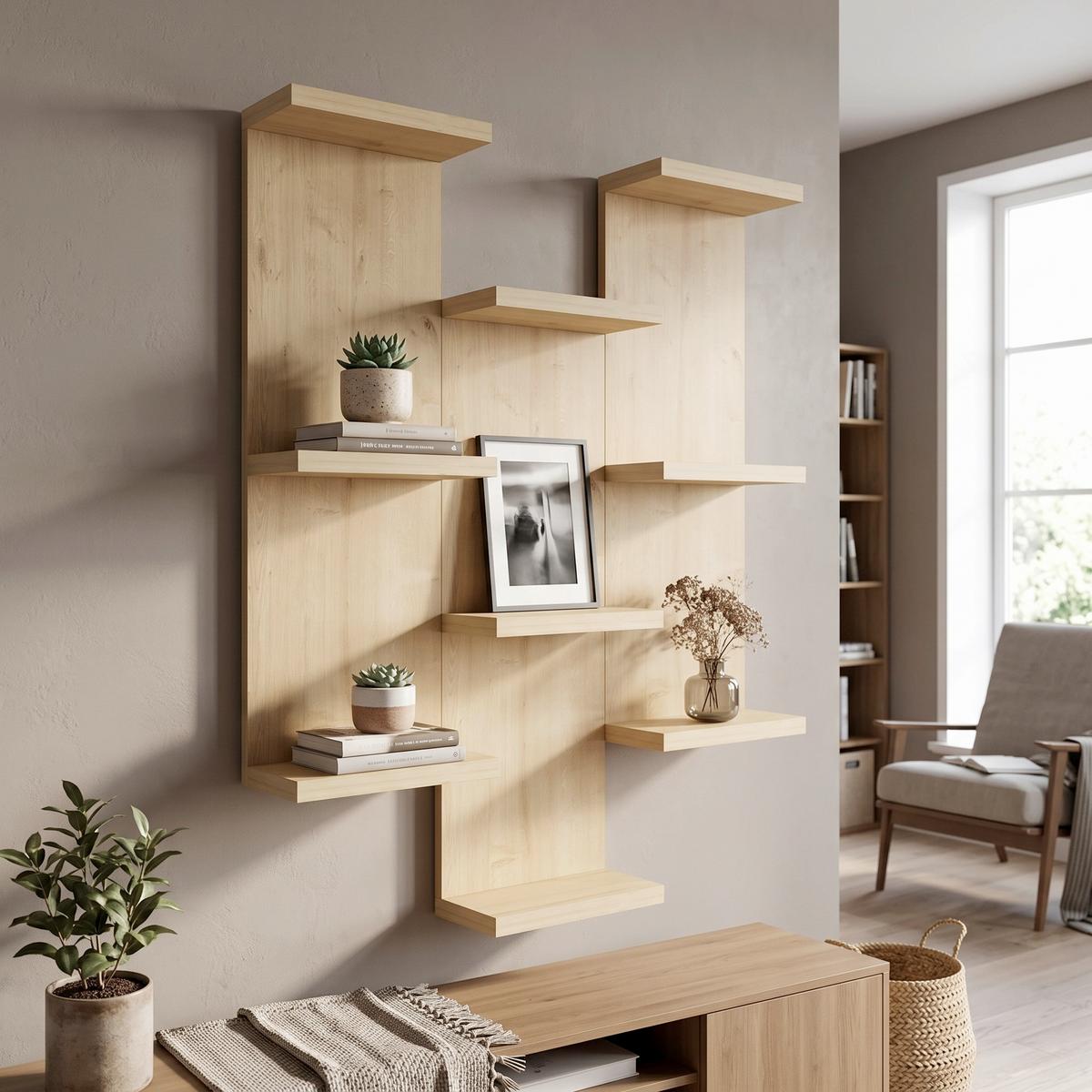 WANDREGAL TEXAS - Eichefarben, Design, Holzwerkstoff (58,8/74,1/21,4cm) - MID.YOU