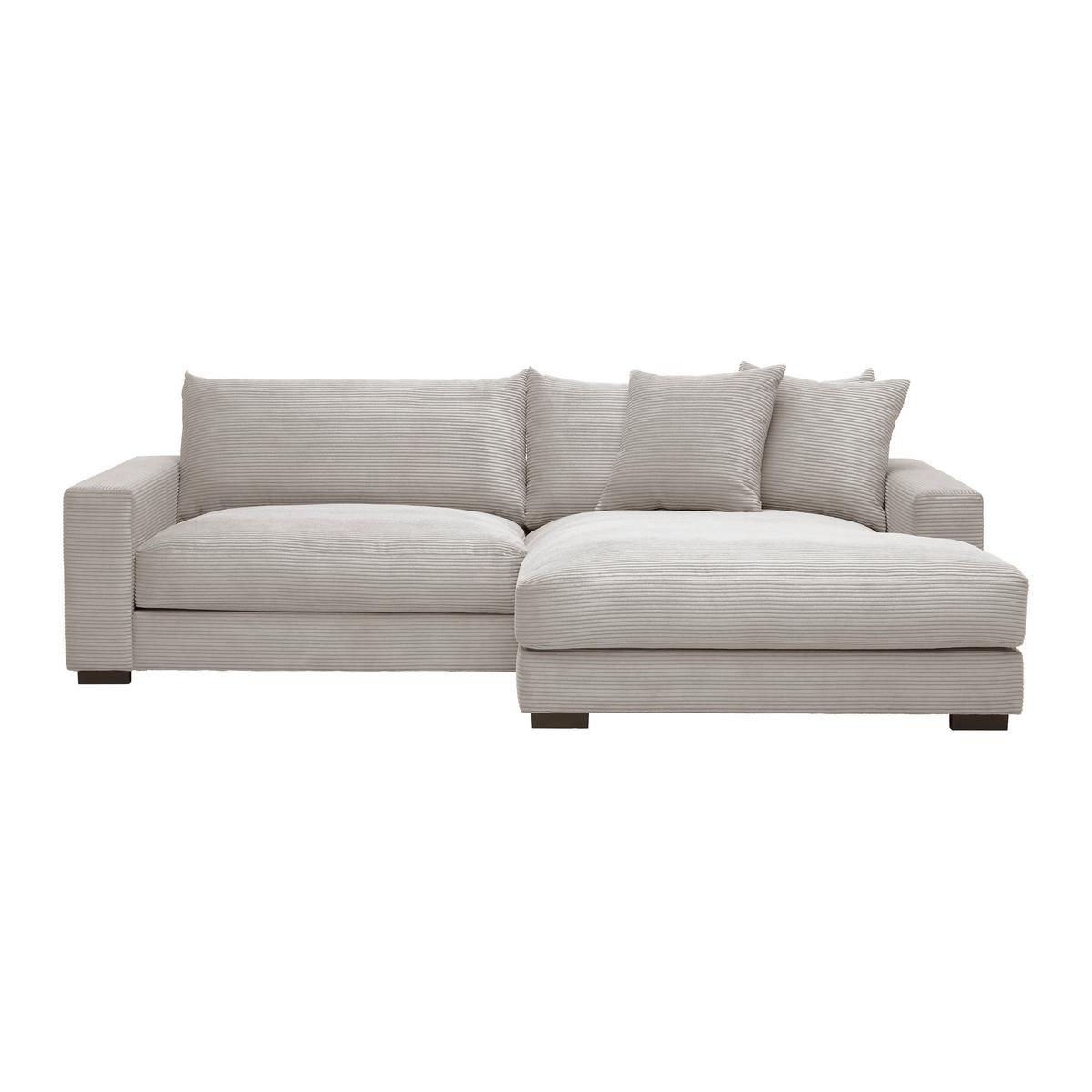 Rohová sedačka PEDRO, pravá, šedohnědý manšestr - šedohnědá, Moderní, textil (265/180cm) - Mömax