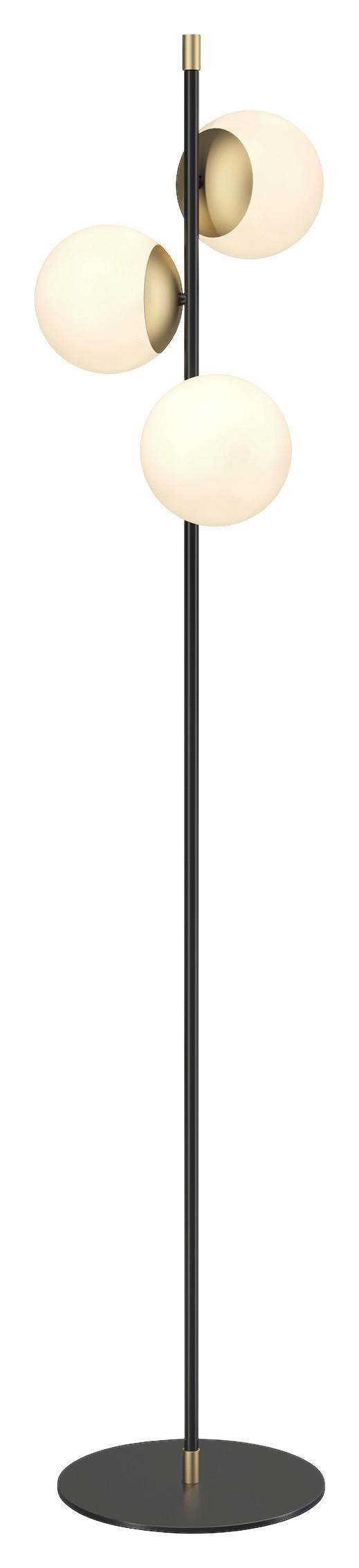 STEHLEUCHTE NOSTALGIA - Goldfarben/Schwarz, Trend, Glas/Metall (37,7/150cm) - MAYTONI