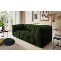 2,5-sitzer Velice, Dunkelgrün B: 218 Cm - Dunkelgrün/Schwarz, Design, Textil (218/72/95cm) - Livetastic