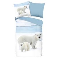 Wendebettwäsche Care Blau Weiß 135x200 Cm - Blau/Weiß, Natur, Textil (135/200cm)