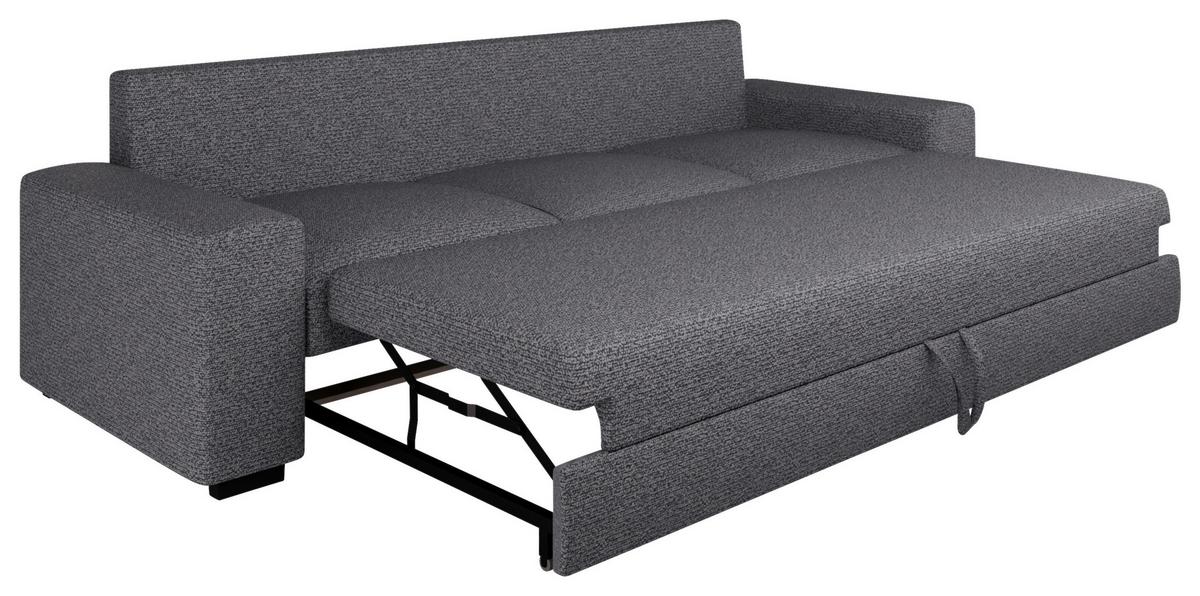 Schlafsofa Roland, Grau B: 239 Cm - Beige/Schwarz, Design, Textil (239/91/92cm) - MID.YOU