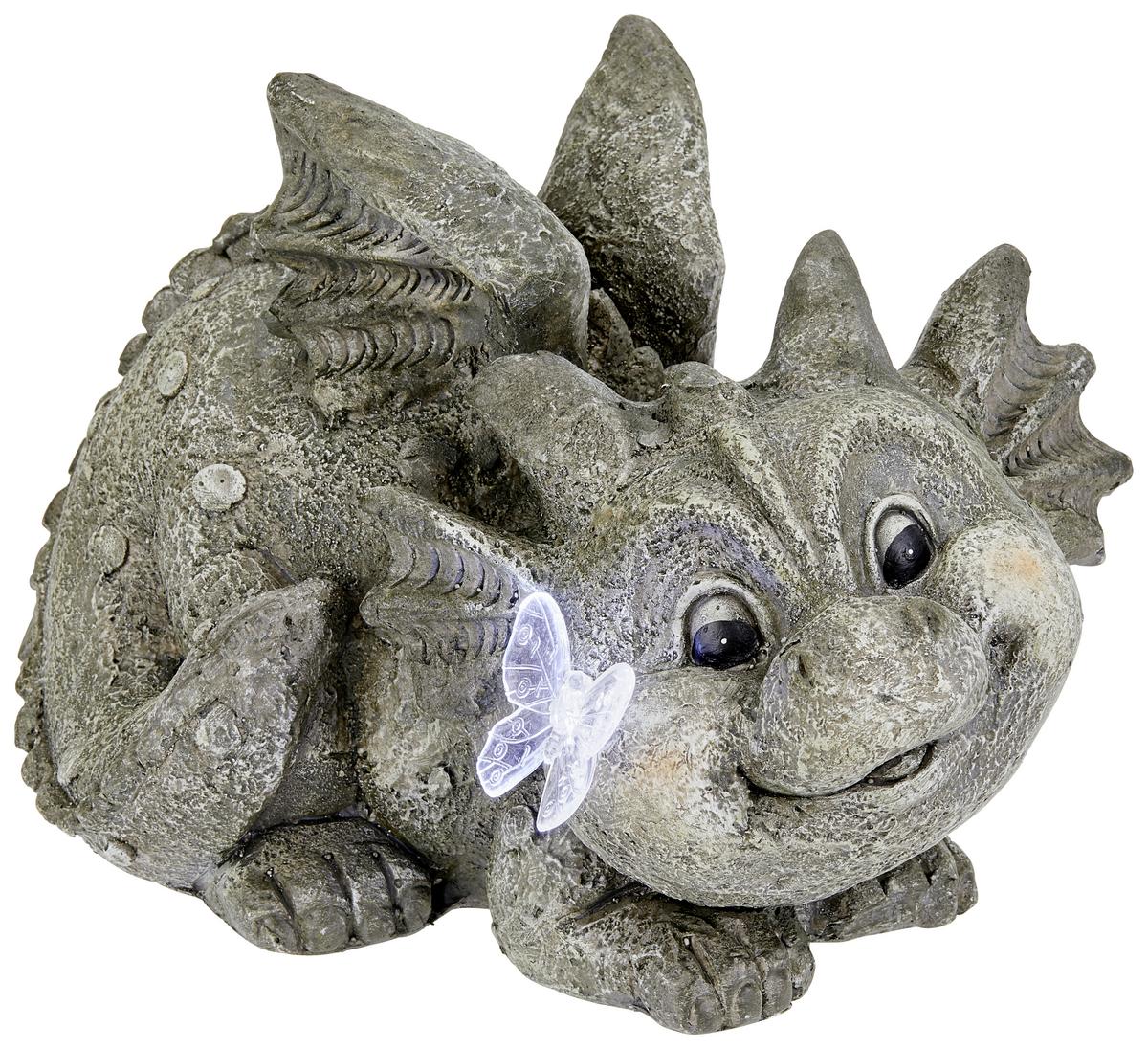 Dekodrache Barry L/b/h: Ca. 22/32,5/24 Cm - Grau, KONVENTIONELL, Stein (22/32,5/24cm) - Ondega