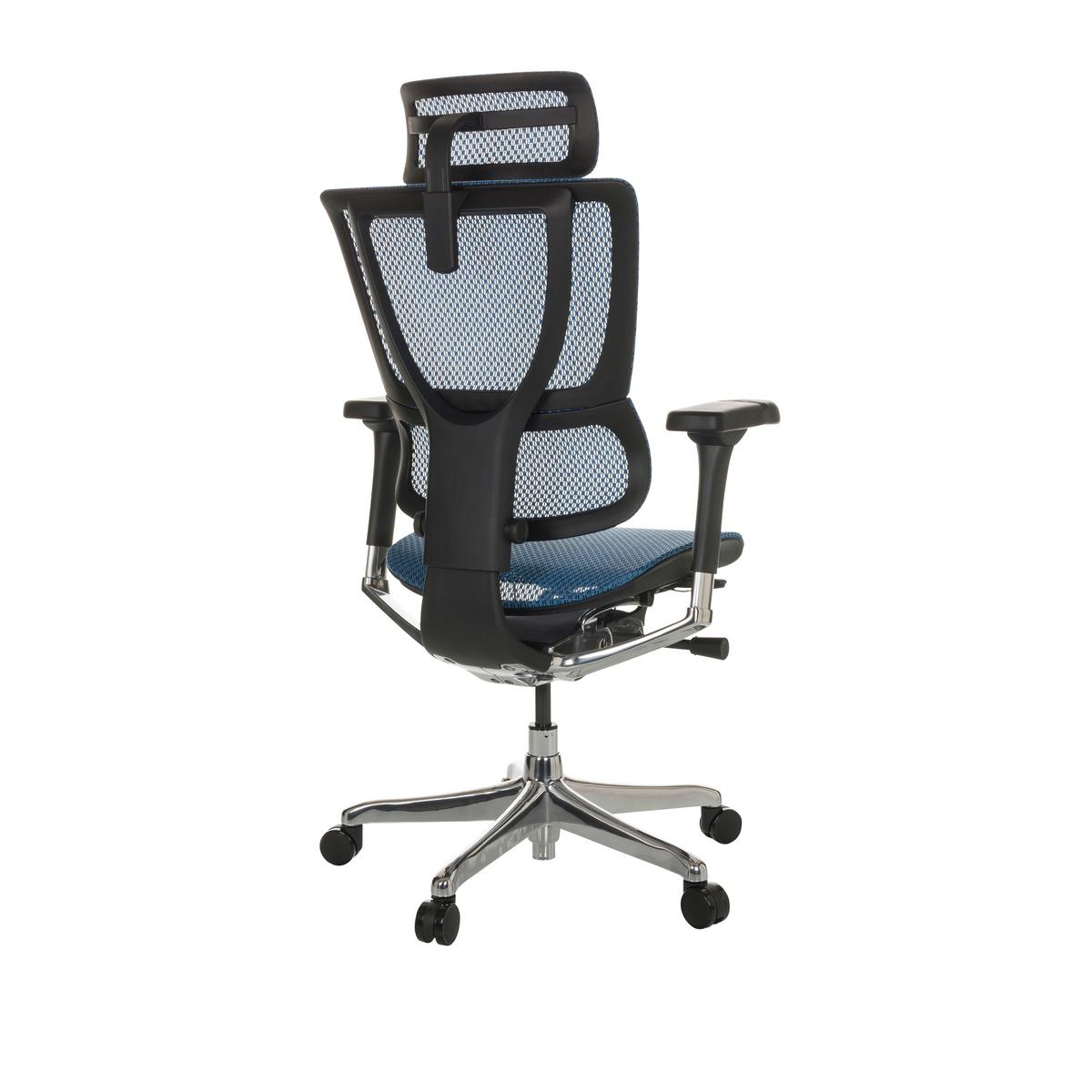 Drehstuhl Ergohuman Slim I - Blau/Schwarz, Basics, Kunststoff/Textil (69/116-138/66cm) - MID.YOU