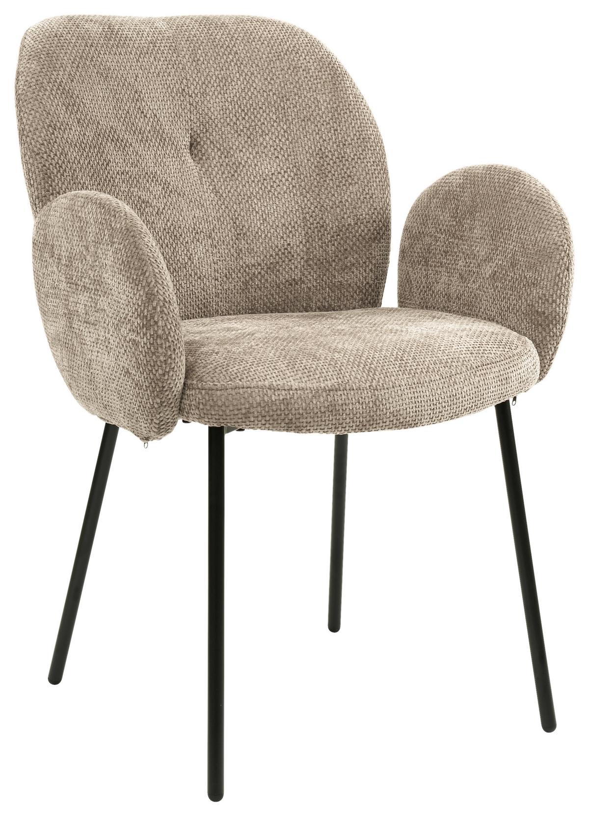 Židle s područkami kapučíno - černá/cappuccino, Lifestyle, kov/dřevo (60/87/64cm) - Mömax