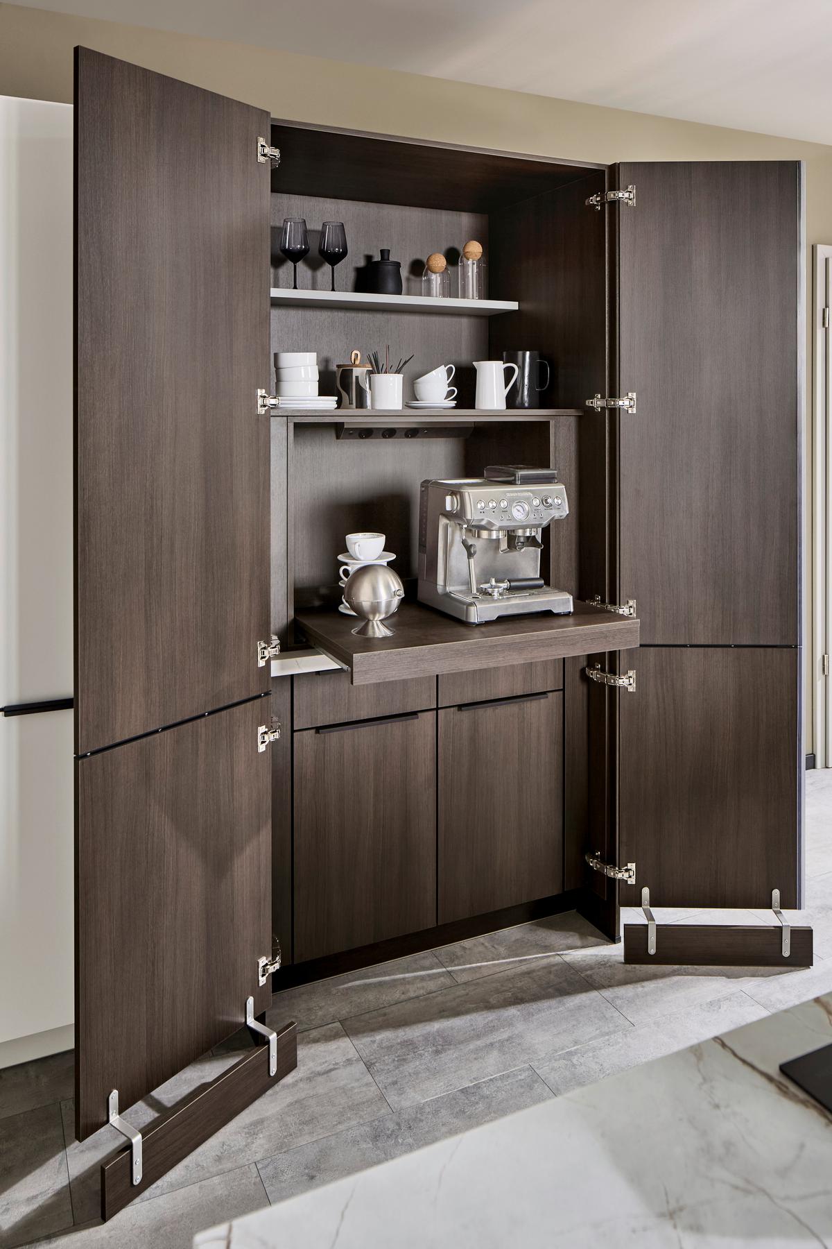 Einbauküche Ip 3150 - Nussbaumfarben/Weiß, MODERN, Holzwerkstoff (226,4cm) - Impuls