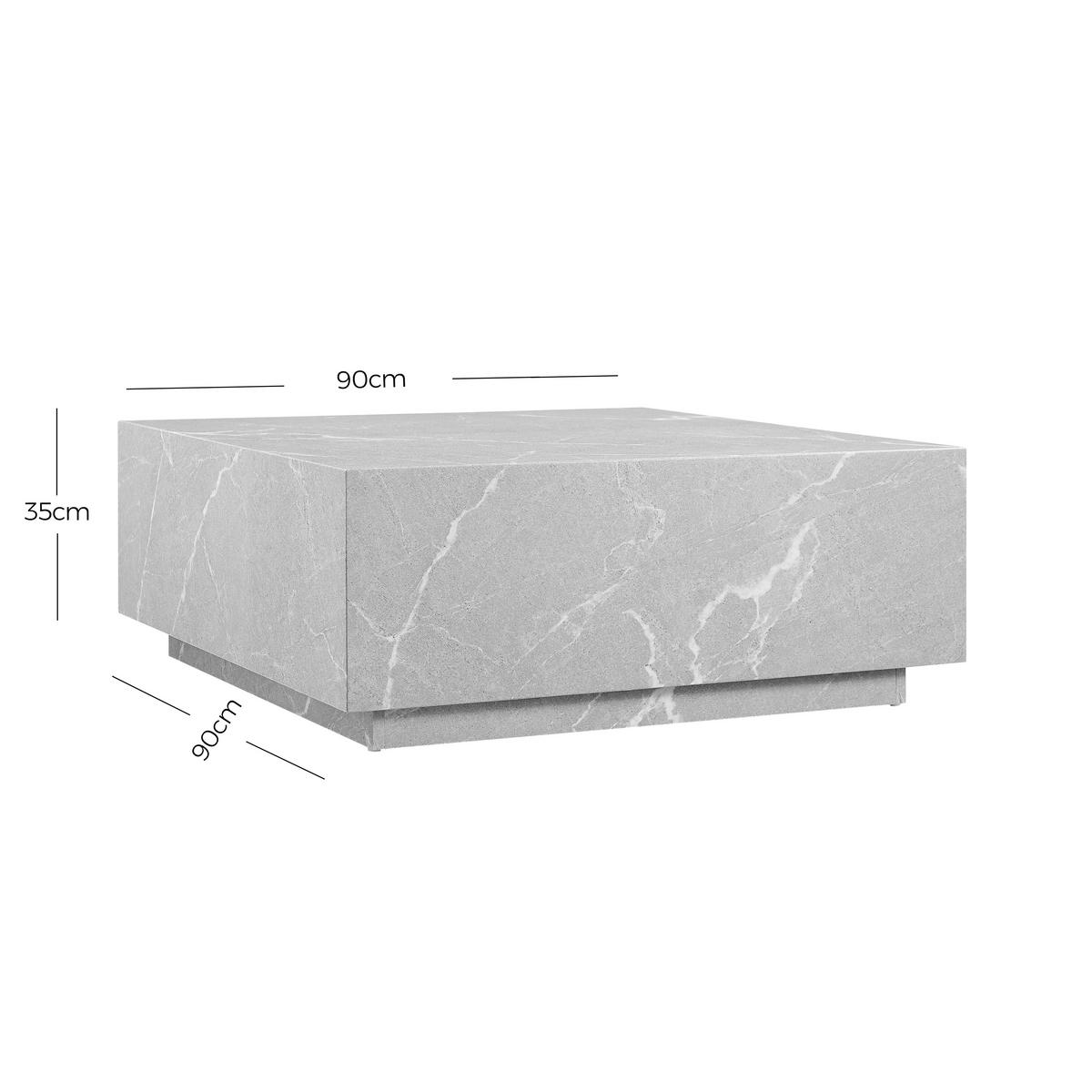 Couchtisch Grau B: 90 Cm - Grau, Design, Holzwerkstoff (90/90/35cm) - Livetastic