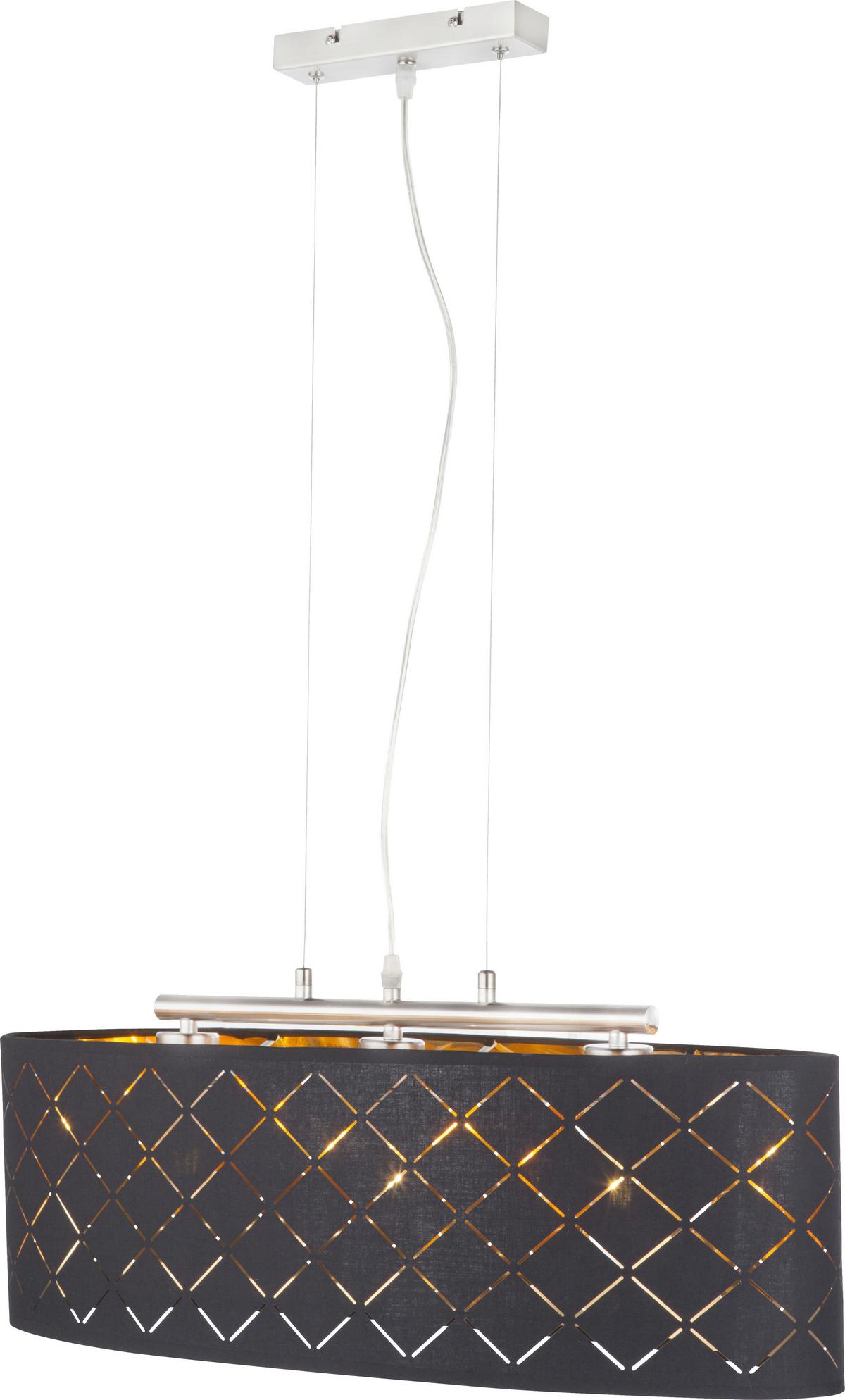 Led-hängeleuchte 15229h2lmds - Goldfarben/Schwarz, Design, Textil/Metall (65/25/140cm) - Globo