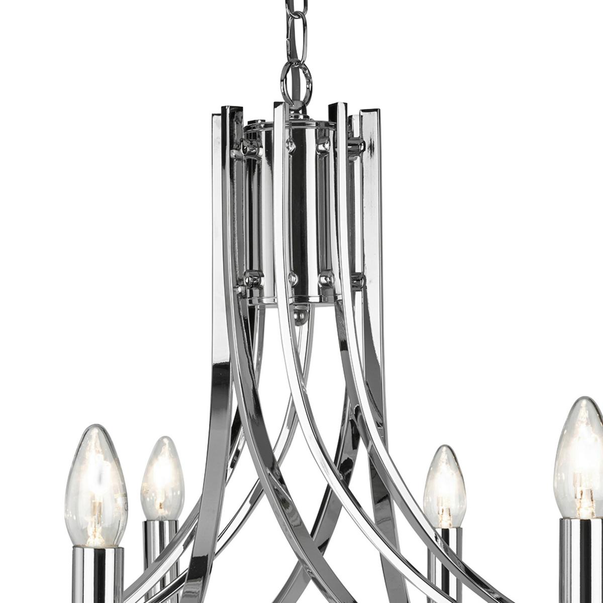 KRONLEUCHTER 4168-8CC ASCONA - Chromfarben, KONVENTIONELL, Glas/Metall (75/145cm)