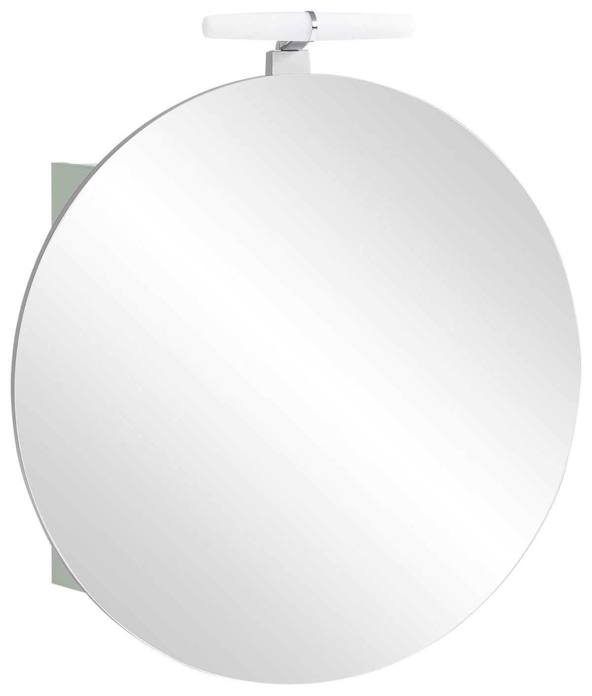 Spiegelschrank Bjarne mit Led 1 Türe - Jadegrün/Salbeigrün, MODERN, Glas/Holzwerkstoff (65/68,3/15,7cm) - MID.YOU