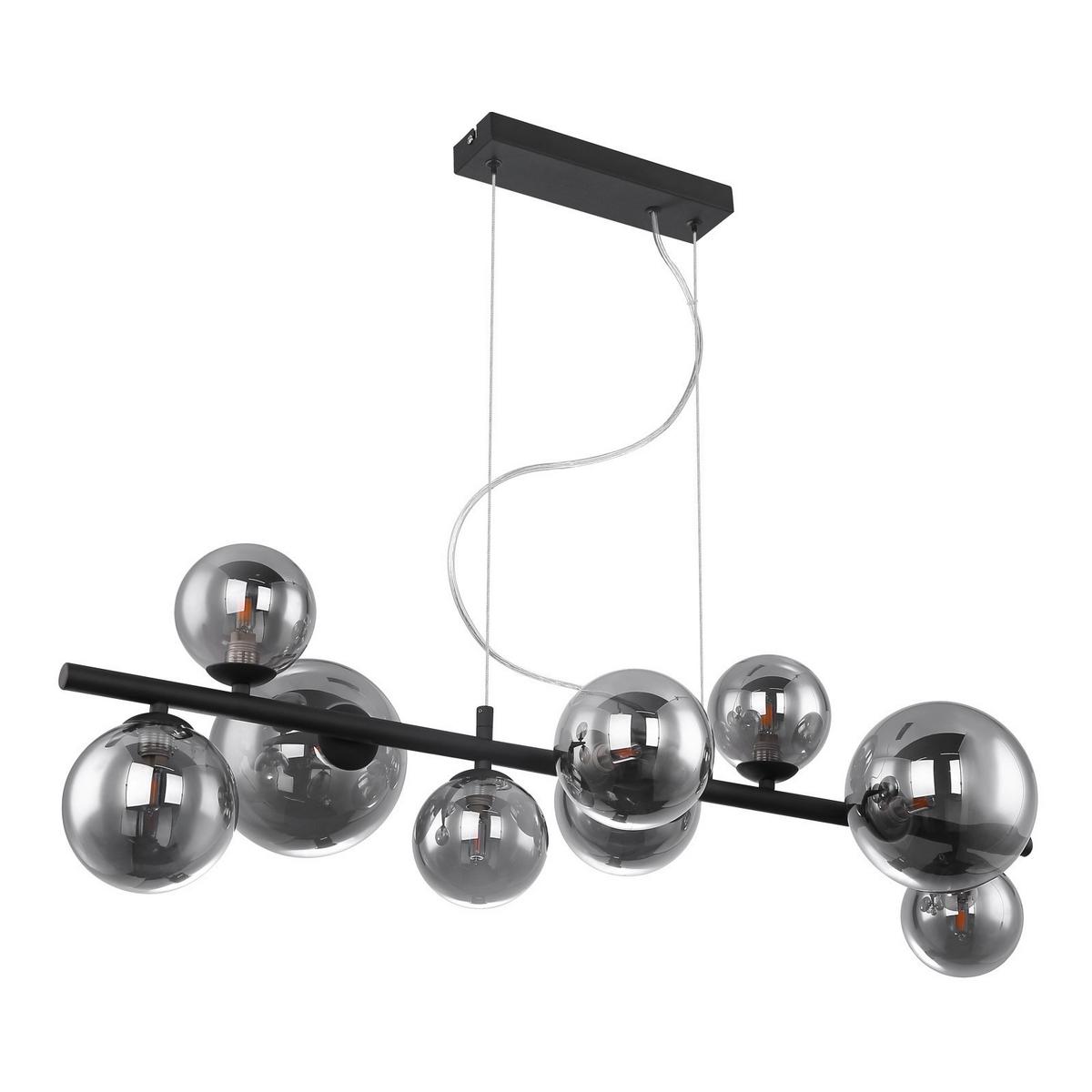 LED-Hängeleuchte 56133-9h Riha - Schwarz, Design, Glas/Metall (86/36/120cm) - Globo