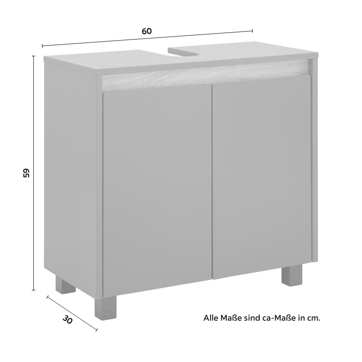 Spodní skříňka MASSIMO tmavě šedá - barvy stříbra/tmavě šedá, Moderní, plast (60/59/30cm) - Bessagi Home