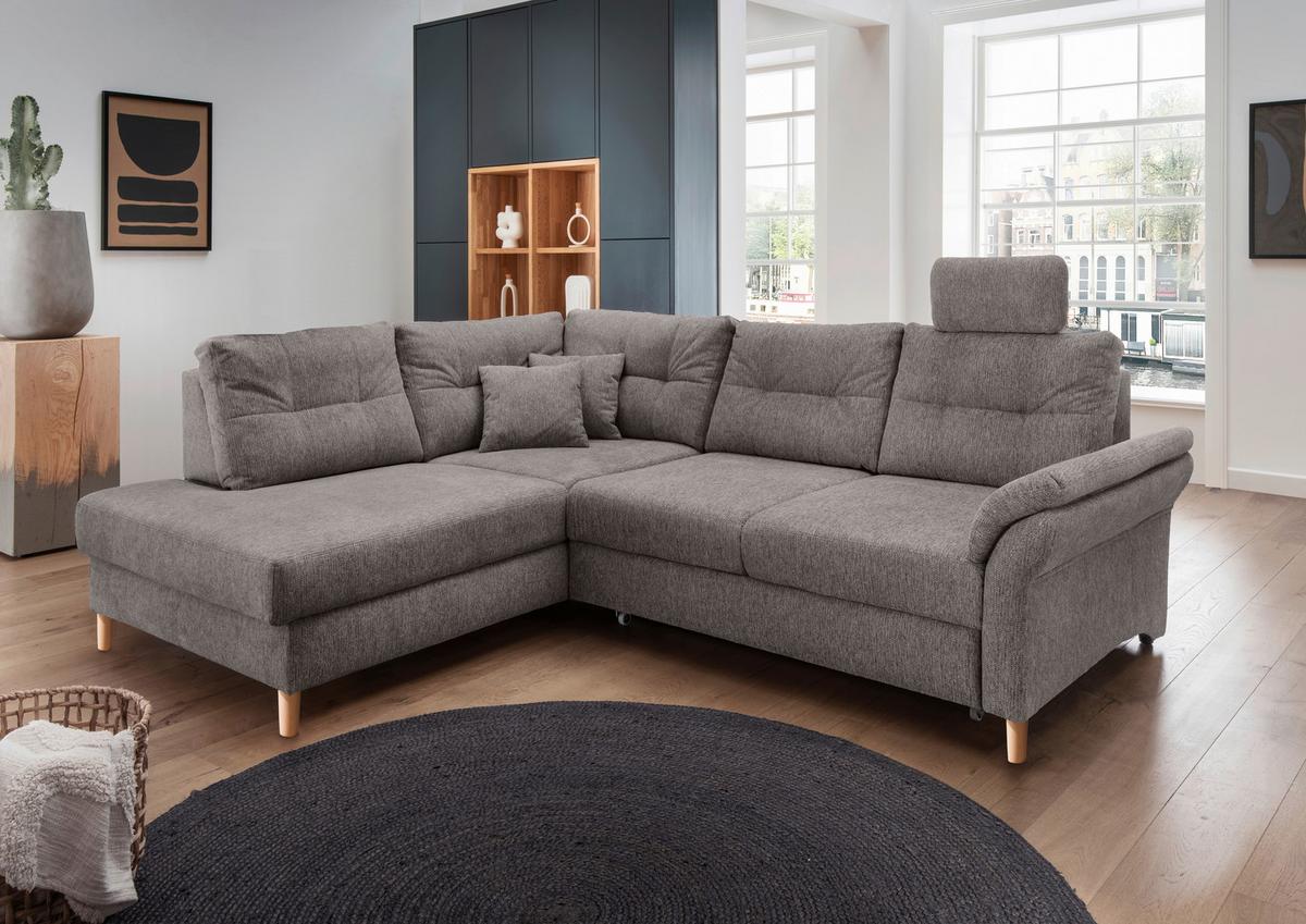 Ecksofa Brizzini Graubraun S: 206x264 Cm - Graubraun/Naturfarben, MODERN, Textil (206/264cm) - Livetastic